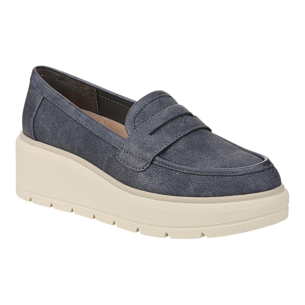 Dr. Scholl's Women's Nice Day Max Platform Lug Sole Loafers Blue Size 8 1/2